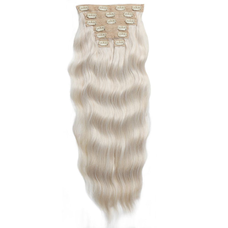20 inch Clip-in Hair Extensions (160g) Wavy - Light Honey