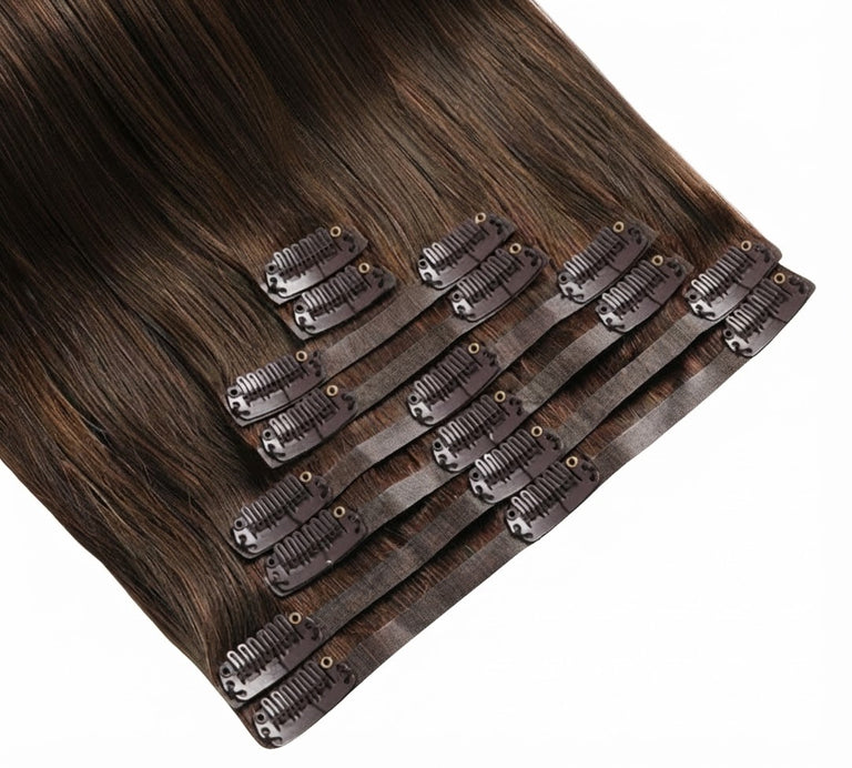 Straight 20 Inch Seamless Remy Clip-in Hair Extensions - 100% Human Hair