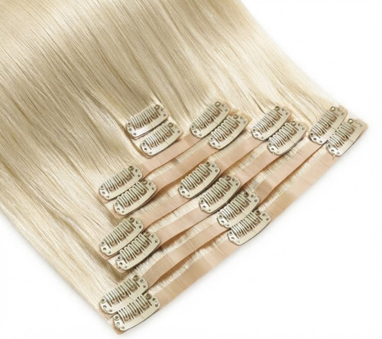Straight 20 Inch Seamless Remy Clip-in Hair Extensions - 100% Human Hair