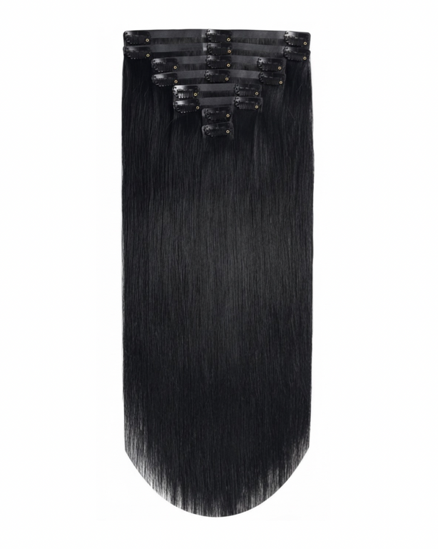Straight 20 Inch Seamless Remy Clip-in Hair Extensions - 100% Human Hair